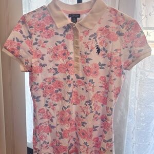 U.S. Polo Assn. Pink Floral Button Down Shirt